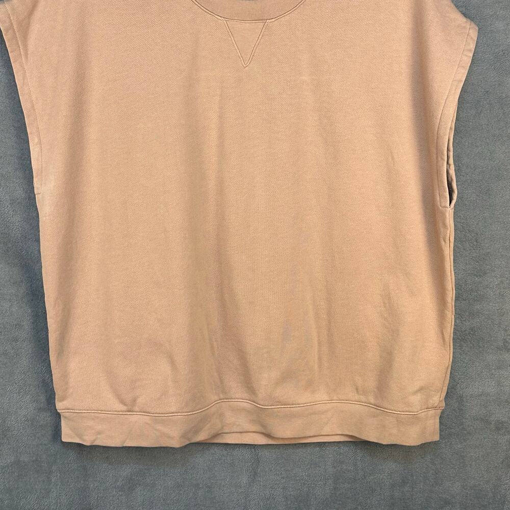 Madewell Top Womens XL Tan Resourced Cotton Short Sleeve Relaxed Sweatshirt - Picture 4 of 14